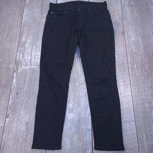 Denim & Supply Ralph Lauren Jeans Womens 27 Black Crop Skinny Distressed